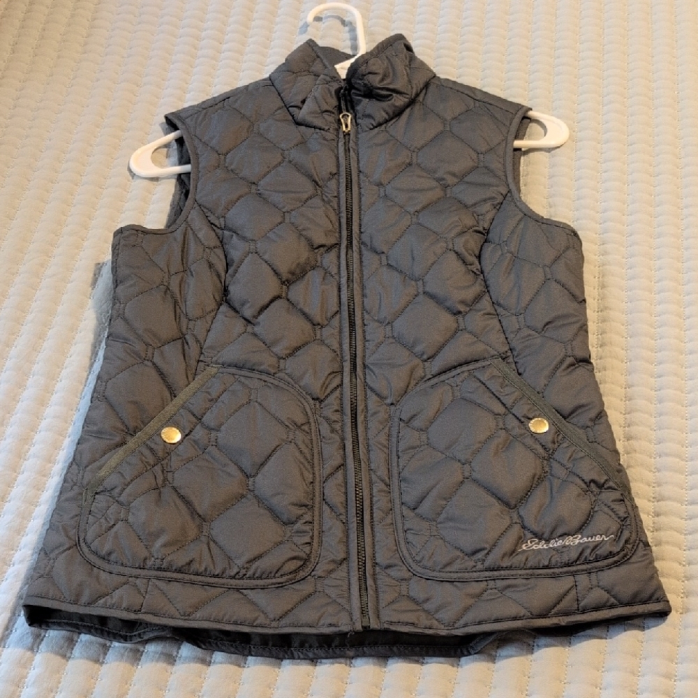 Eddie Bauer Green Quilted Vest